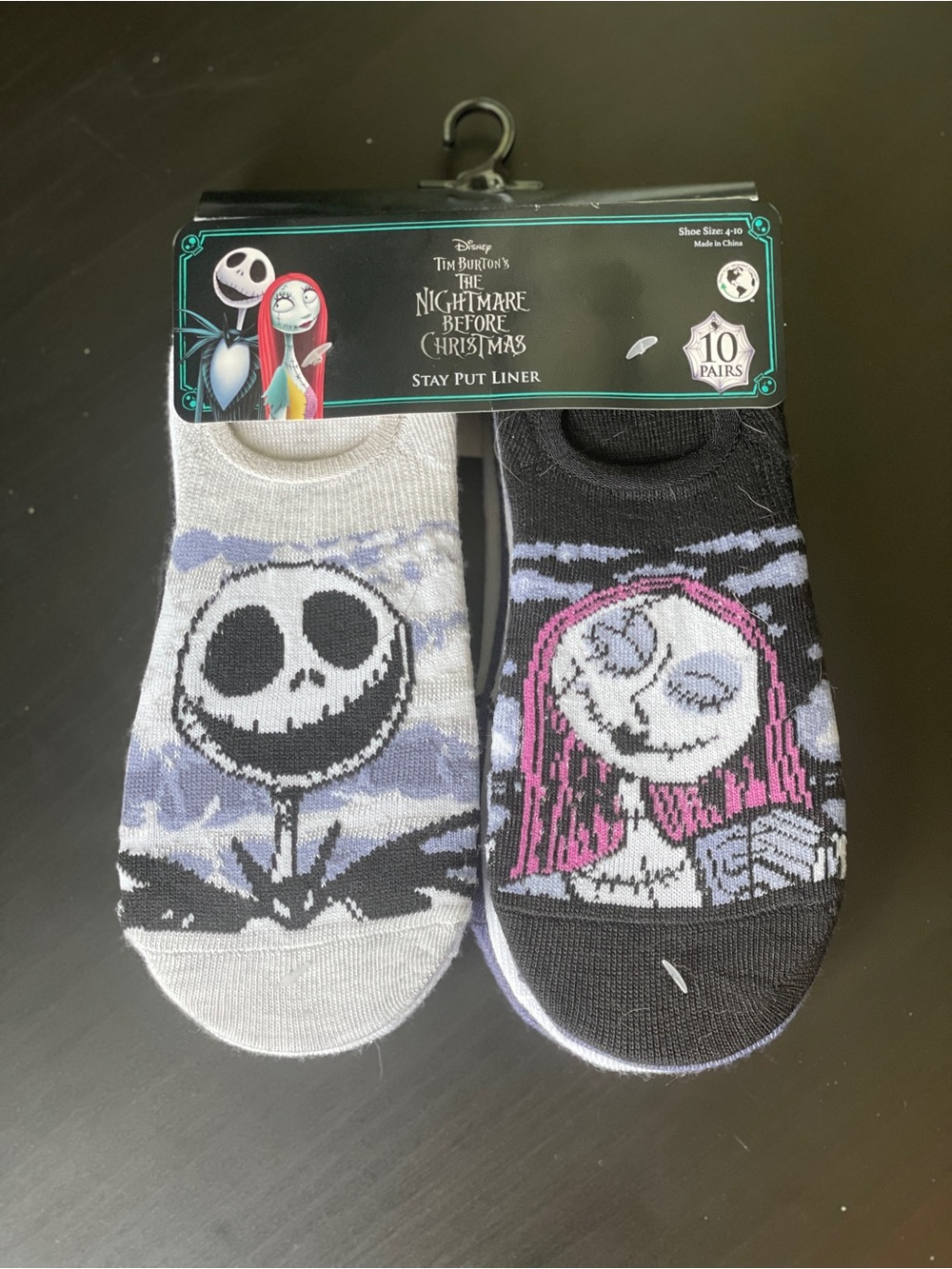 Nightmare Before Christmas Stay Put Liner Socks - 10 Pair Set
